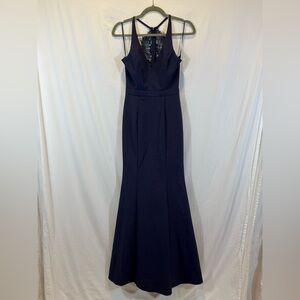 Fashion Nova Deep Blue Backless Dress
